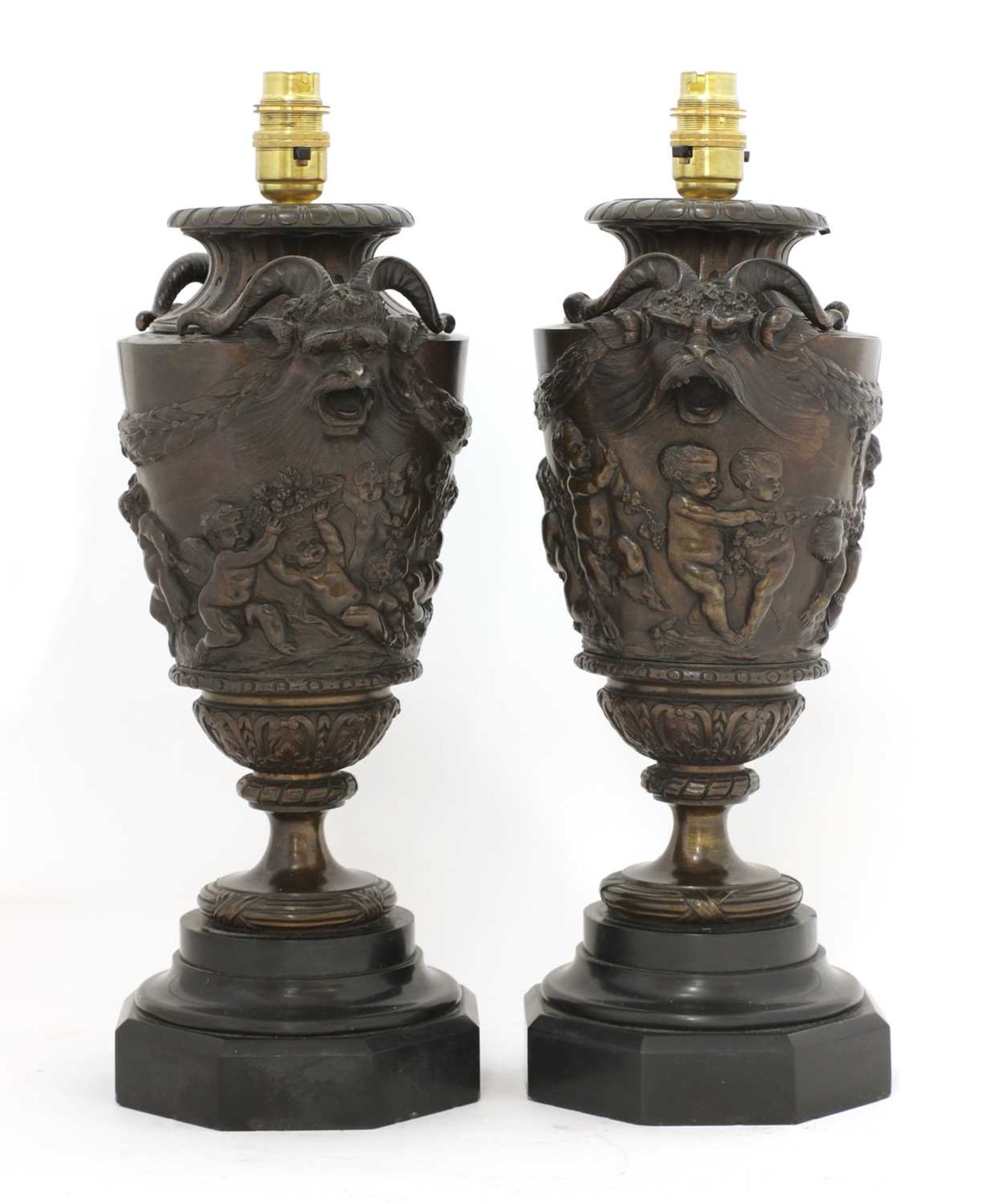A pair of bronze table lamps, - Image 4 of 4