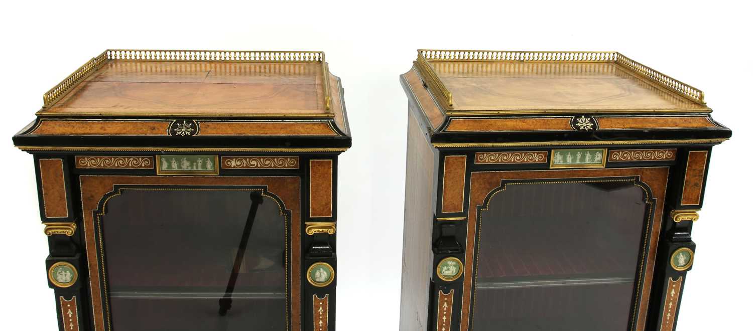 A pair of late Victorian walnut cabinets, - Image 5 of 5