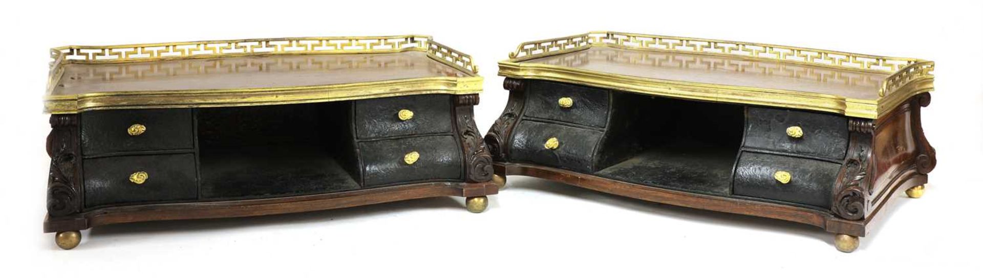 A pair of mahogany cartonniers,