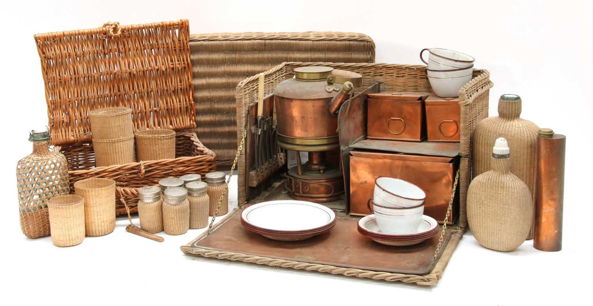 A travelling wicker tea basket, 'The Continental',