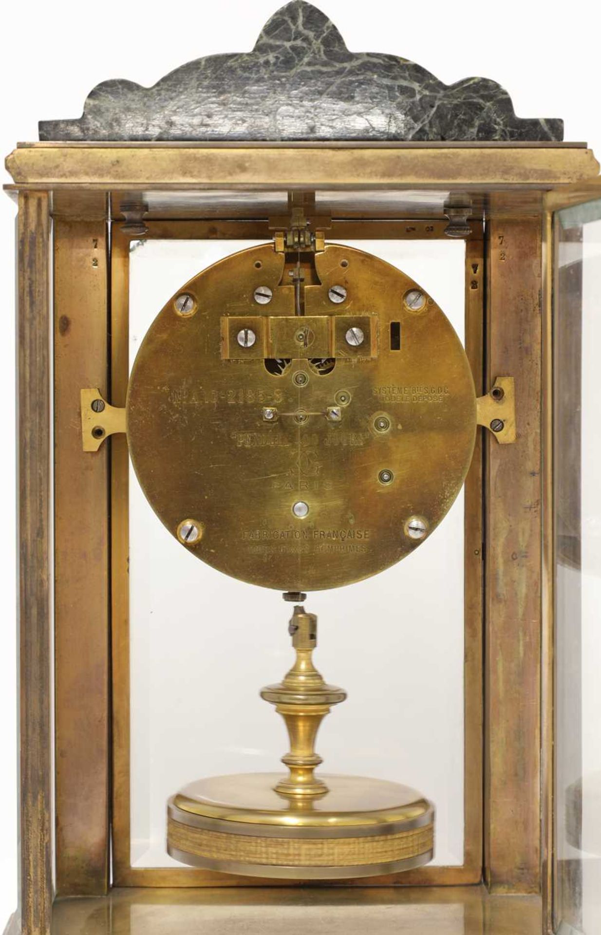 A French four-glass 'pendule jours' torsion clock, - Image 3 of 6