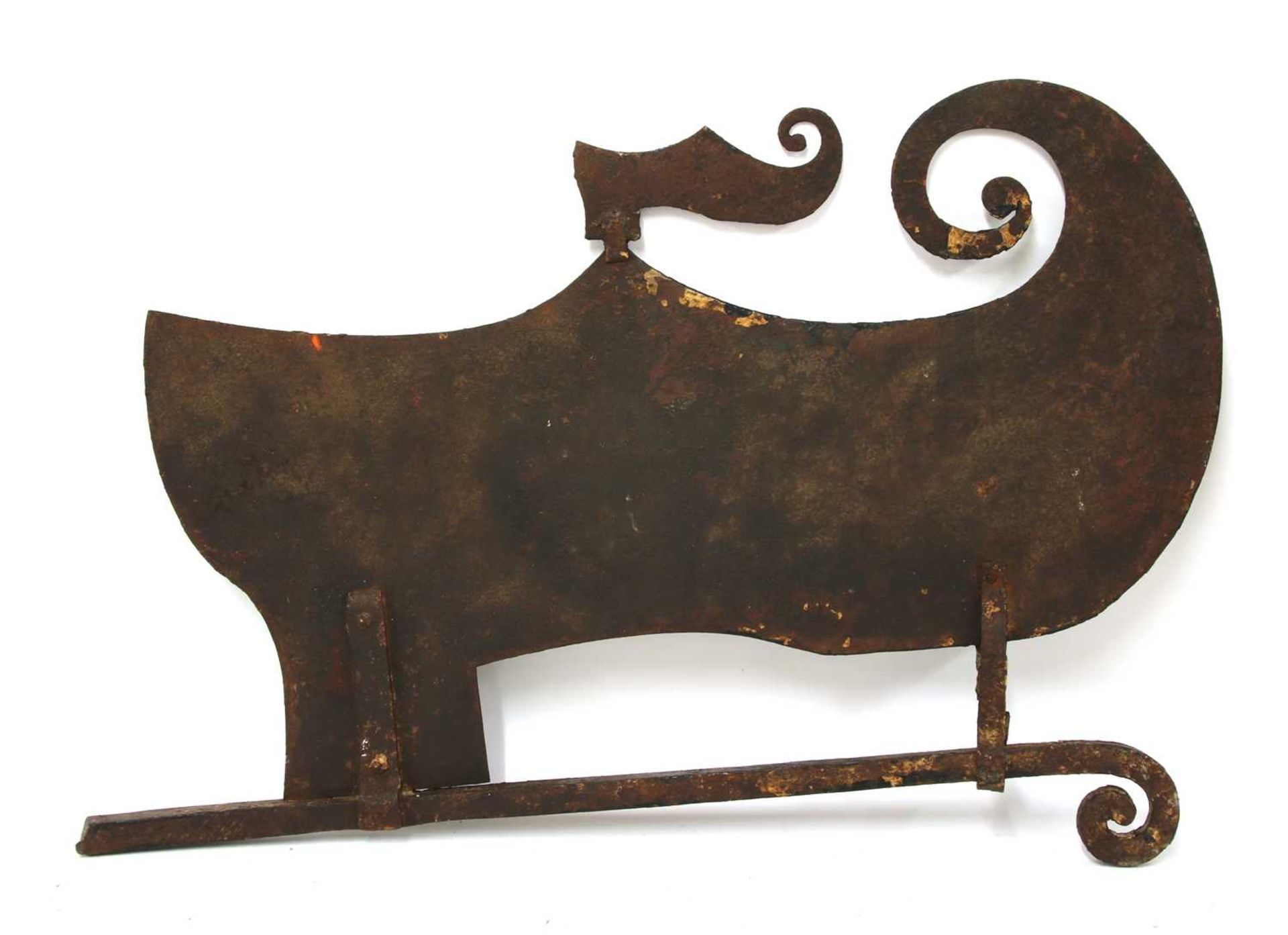 A black painted iron clogmaker's trade sign, - Bild 2 aus 2