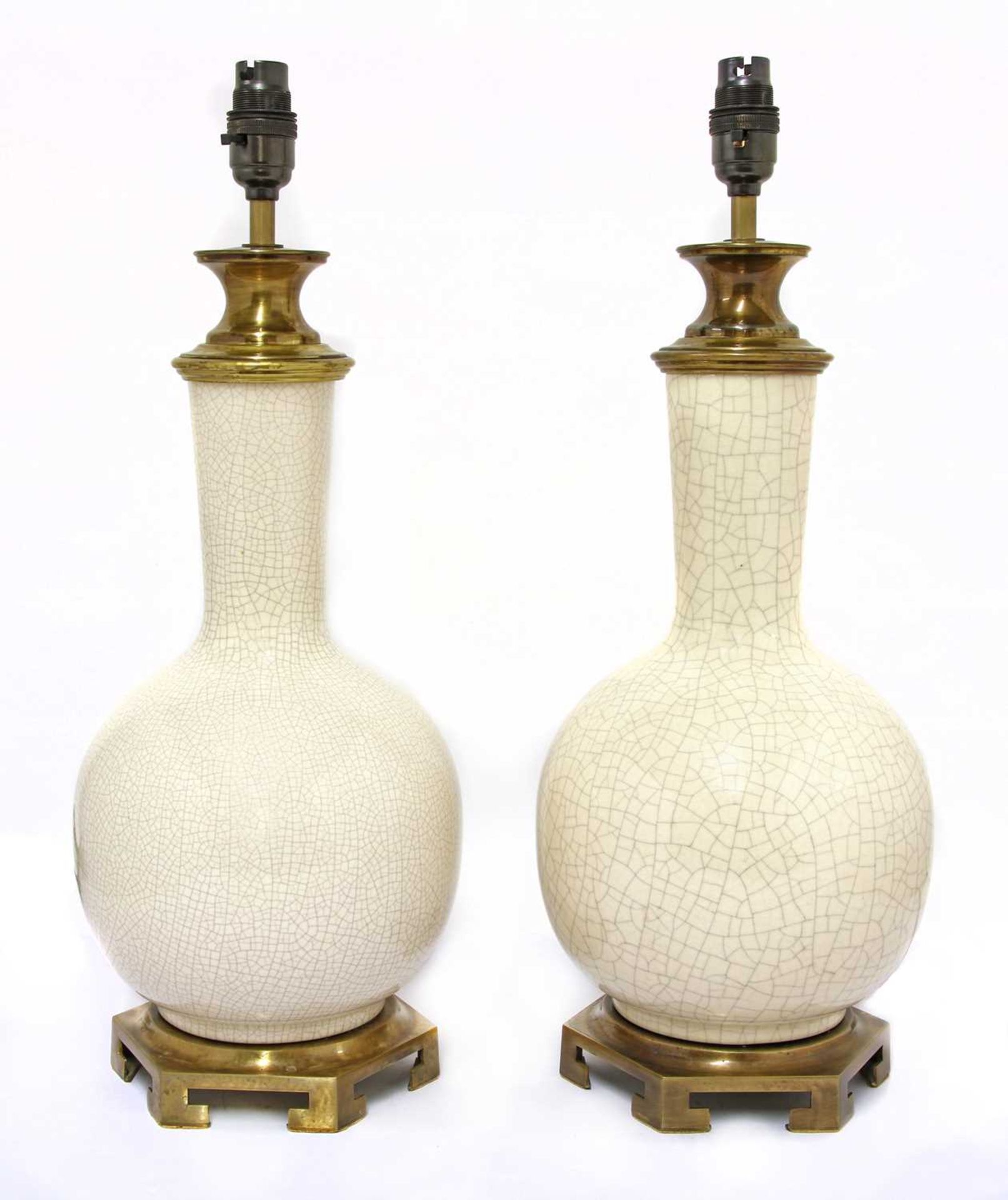 A pair of Chinese style vase lamps