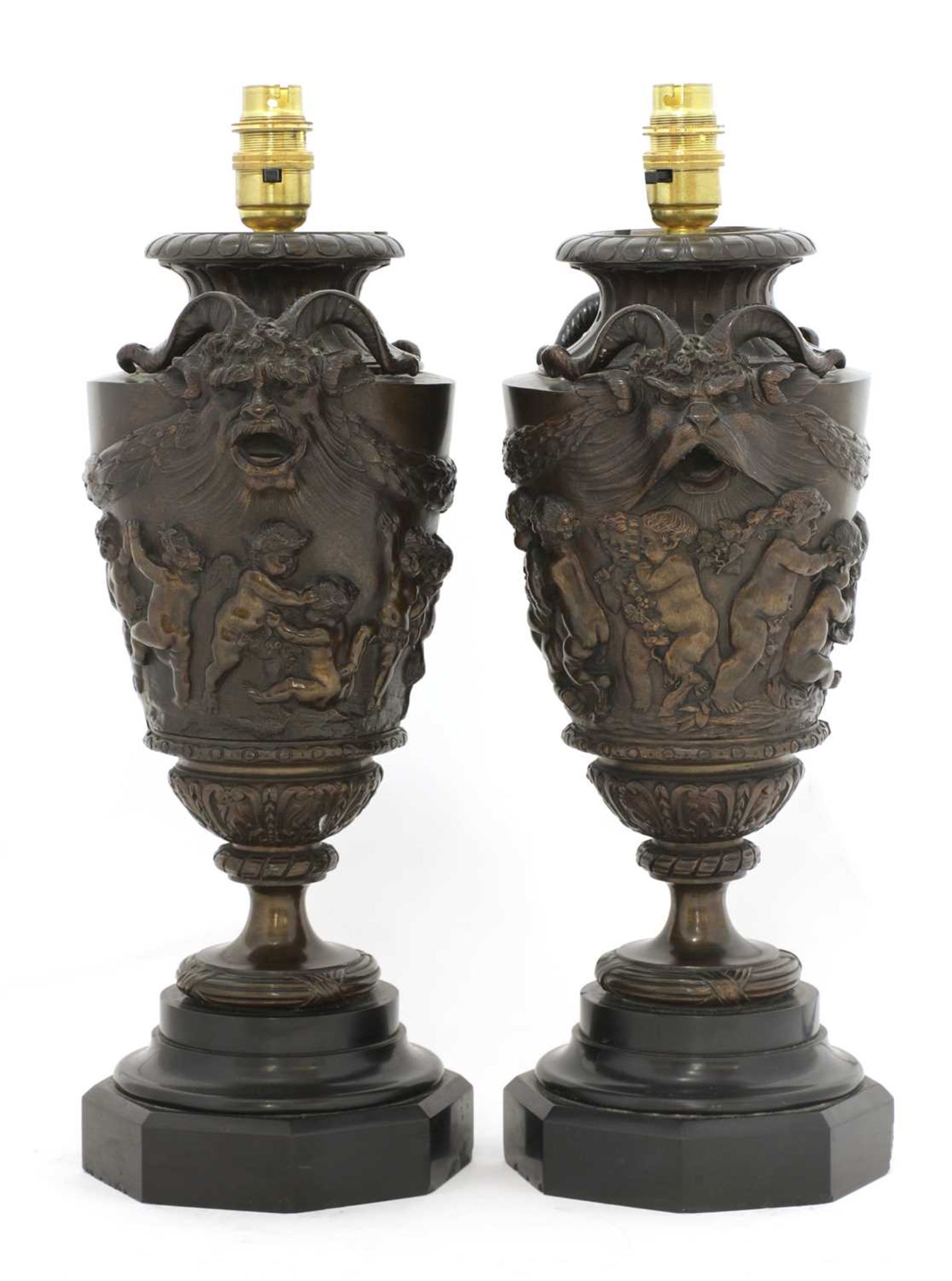A pair of bronze table lamps, - Image 2 of 4