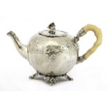A Dutch 833 standard silver teapot,
