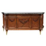 A French Louis XVI-style carved beech side cabinet,