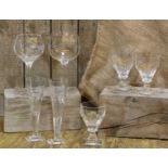 A composite set of drinking glasses,