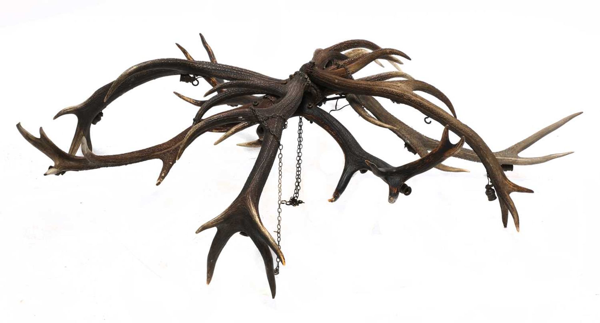 A large stag antler electrolier,