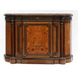 A French Napoleon III mahogany, satinwood marquetry and ormolu mounted side cabinet,