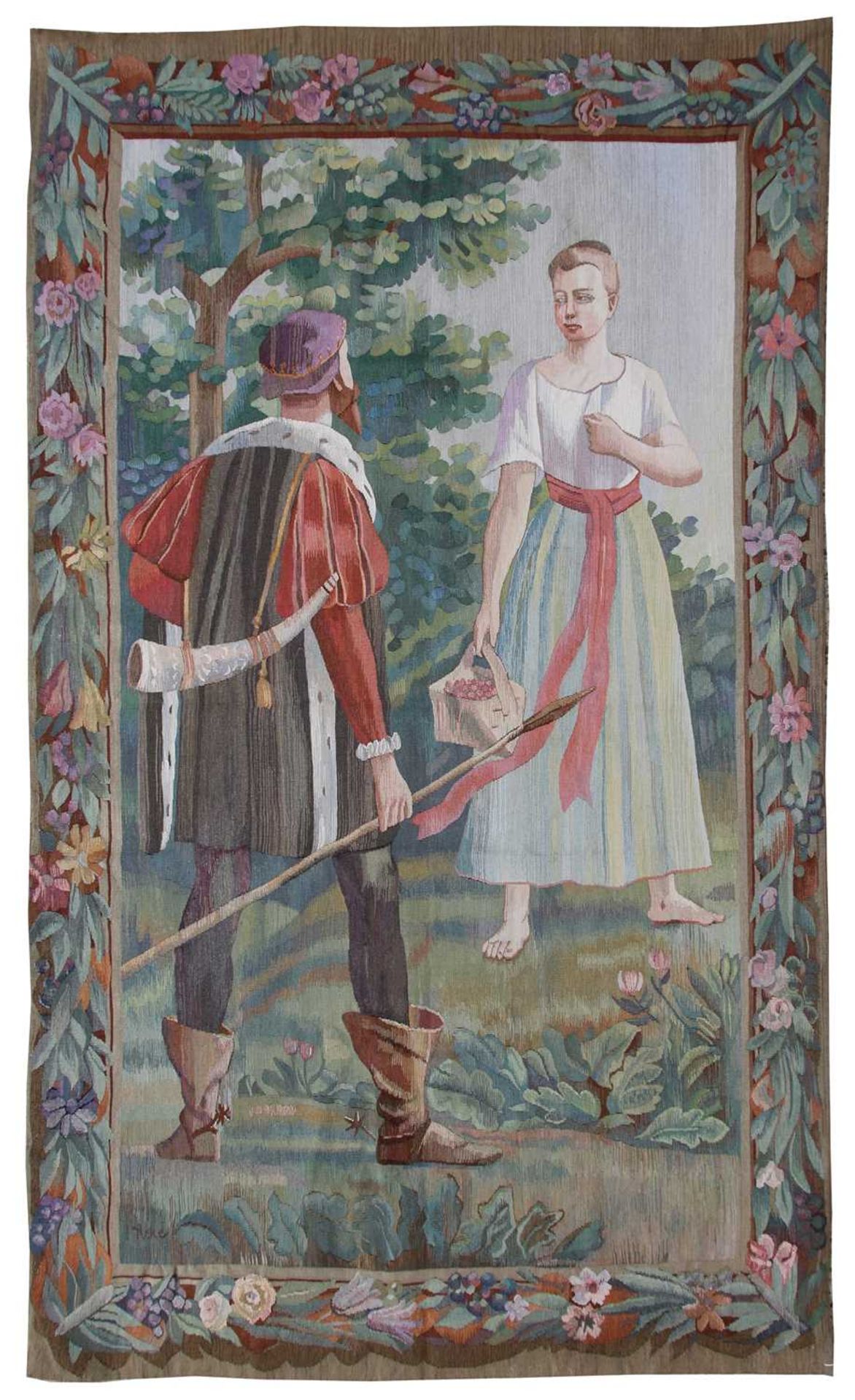 A pair of Continental rectangular tapestry panels, - Image 3 of 4