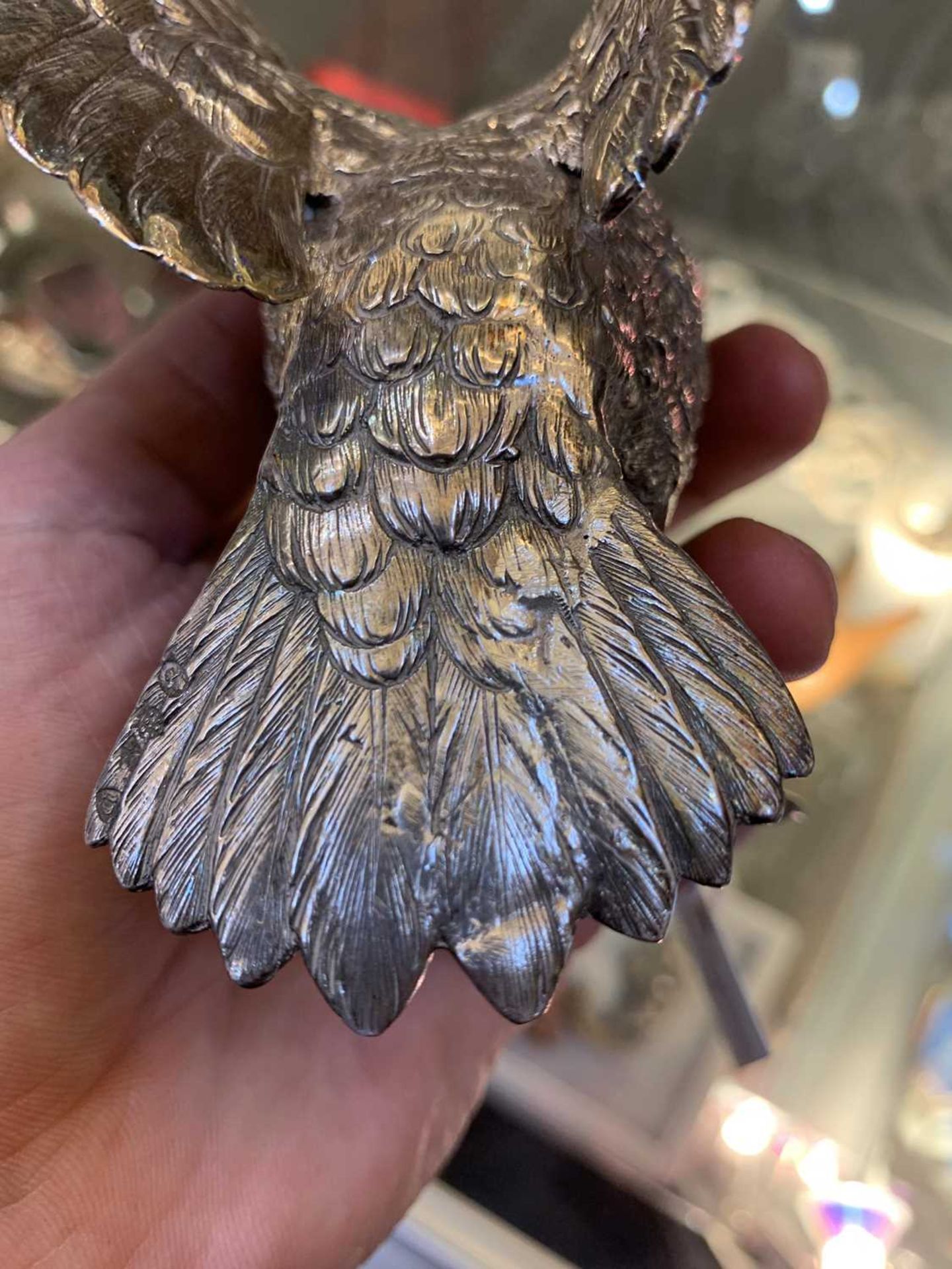 A large Continental silver model of a cock pheasant, - Image 9 of 15