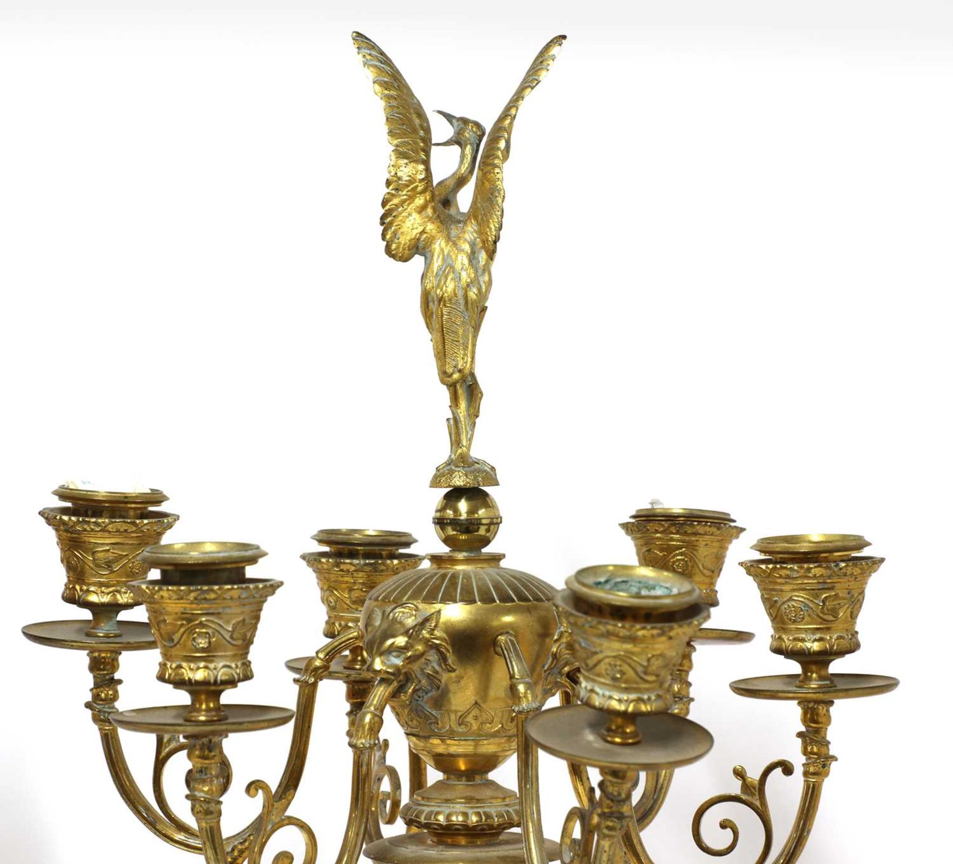 A pair of bronze candelabra, - Bild 4 aus 4