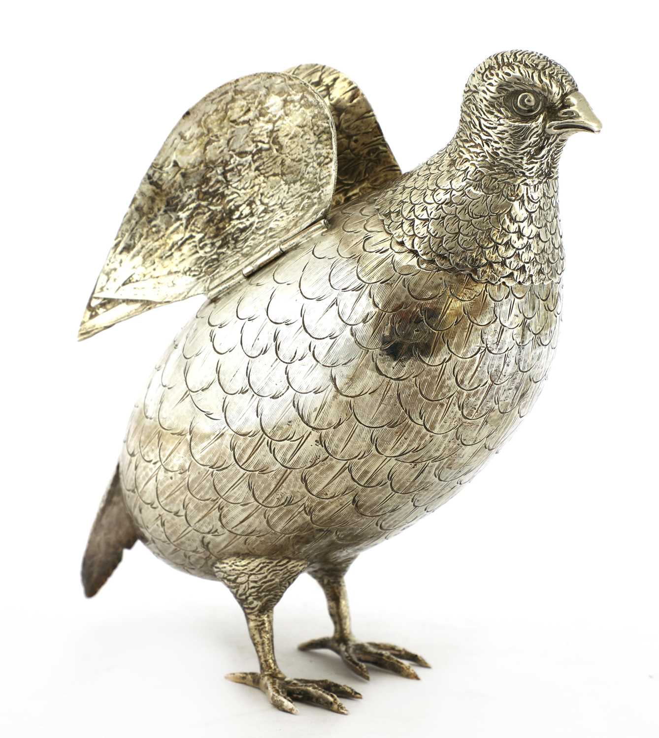 A large silver model of a partridge, - Image 2 of 17