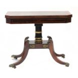 A rosewood or coromandel card table,