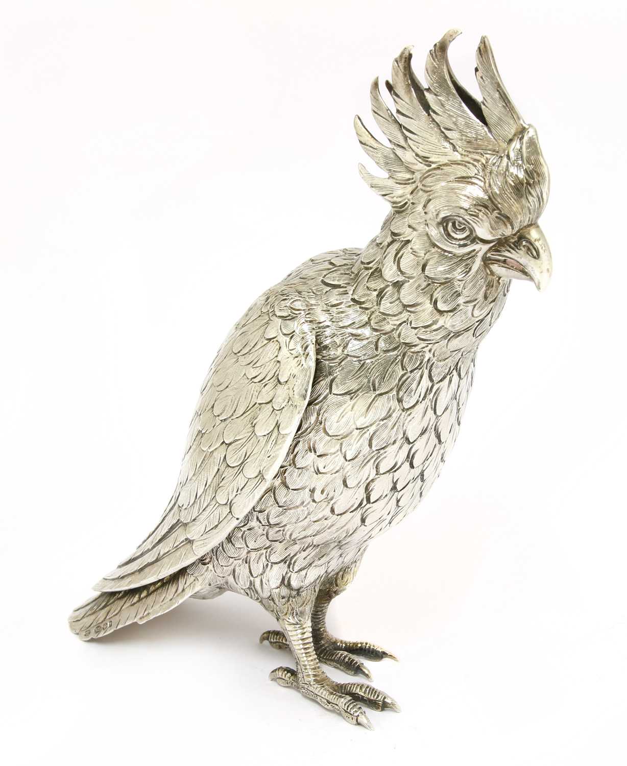 A Continental silver model of a cockatoo, - Image 3 of 4