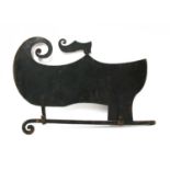 A black painted iron clogmaker's trade sign,