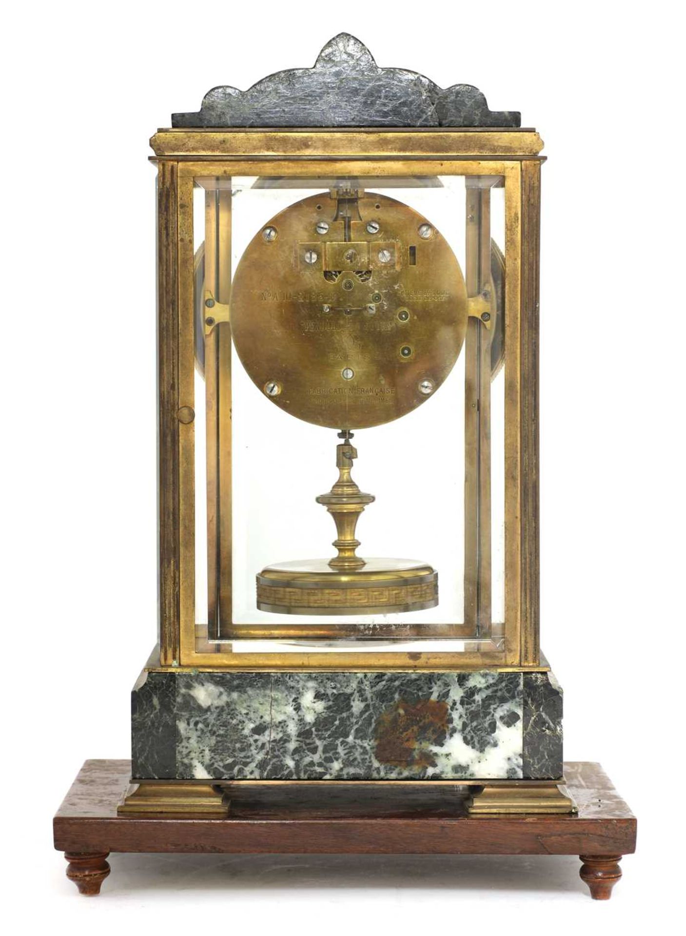 A French four-glass 'pendule jours' torsion clock, - Image 6 of 6