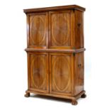 An Anglo-Indian camphor wood linen press,