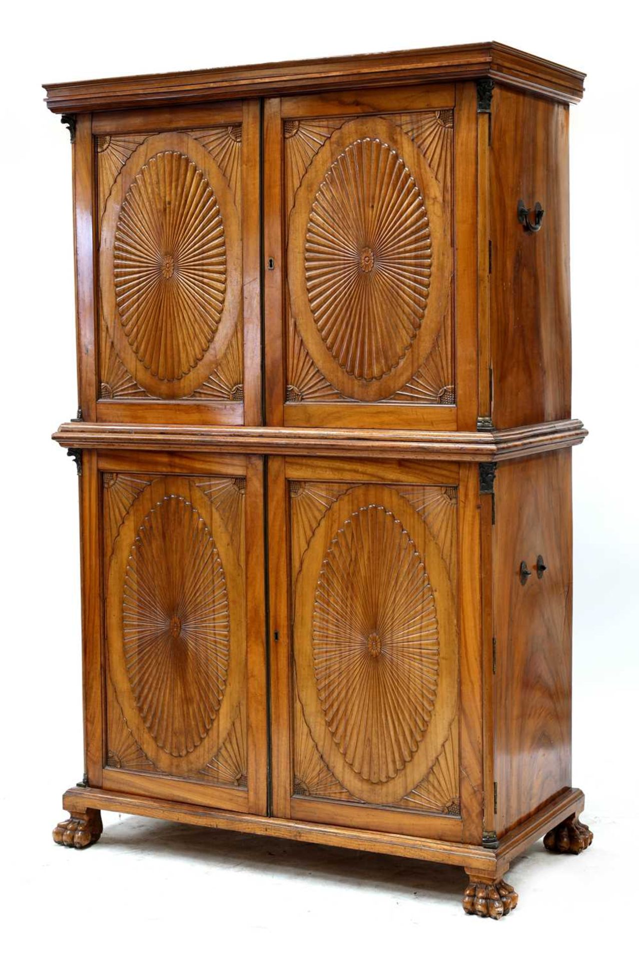 An Anglo-Indian camphor wood linen press,