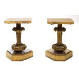 A pair of French gilt bronze pier tables,