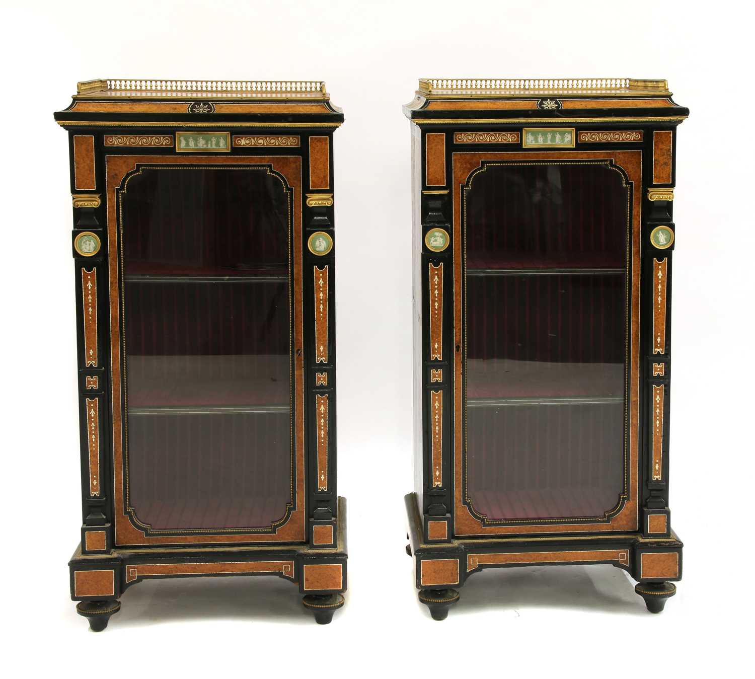 A pair of late Victorian walnut cabinets, - Image 2 of 5