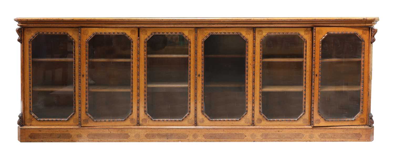 A Victorian oak dwarf bookcase,