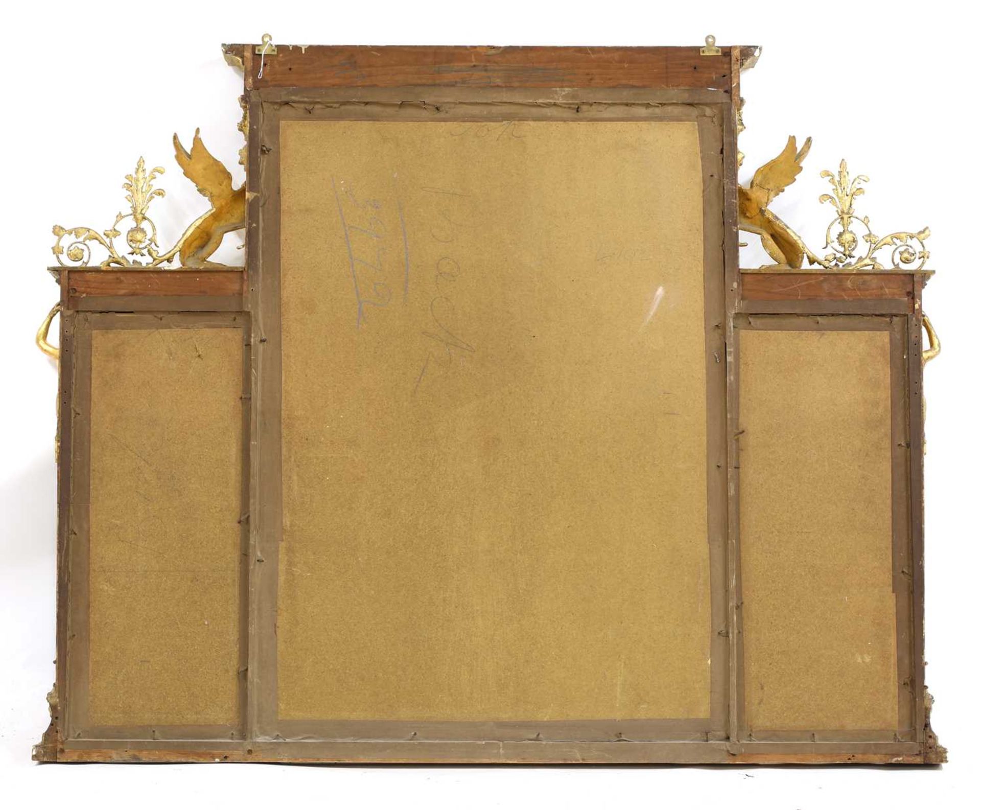 A Regency Greek Revival gilt-framed triple overmantel mirror, - Bild 2 aus 2