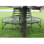 A wrought iron tree seat,