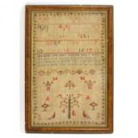 A Queen Anne banded needlework sampler,