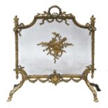 A French Louis XV-style cast gilt brass fireguard,