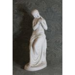 A Copeland Parian figure of a lady holding a dove,