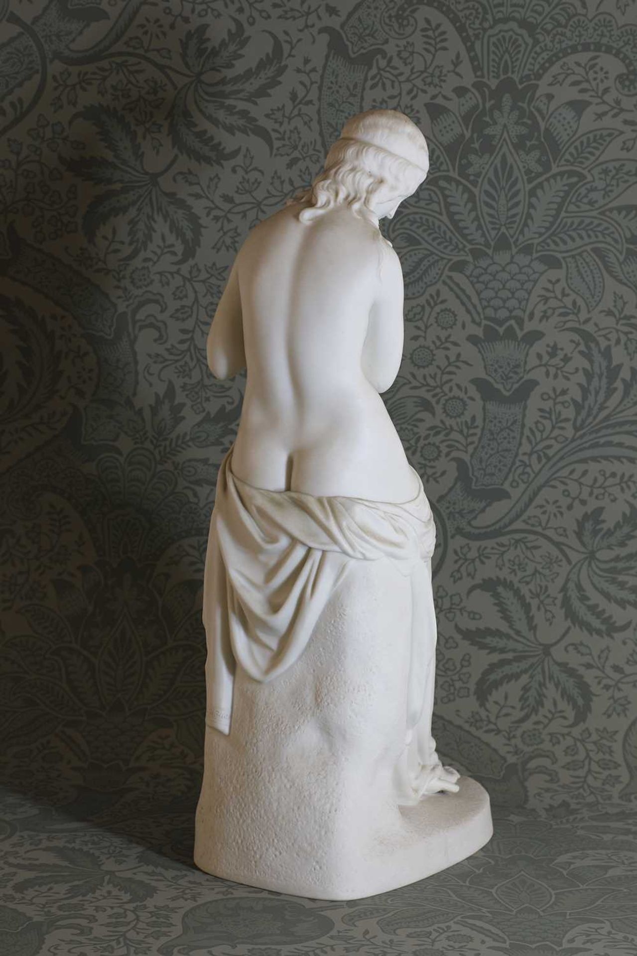 A Copeland Parian figure of a lady holding a dove, - Image 2 of 2