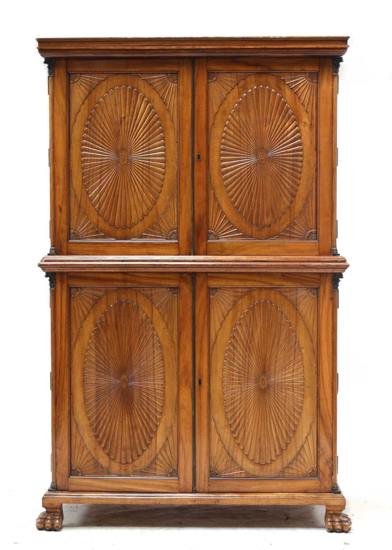 An Anglo-Indian camphor wood linen press, - Bild 3 aus 8