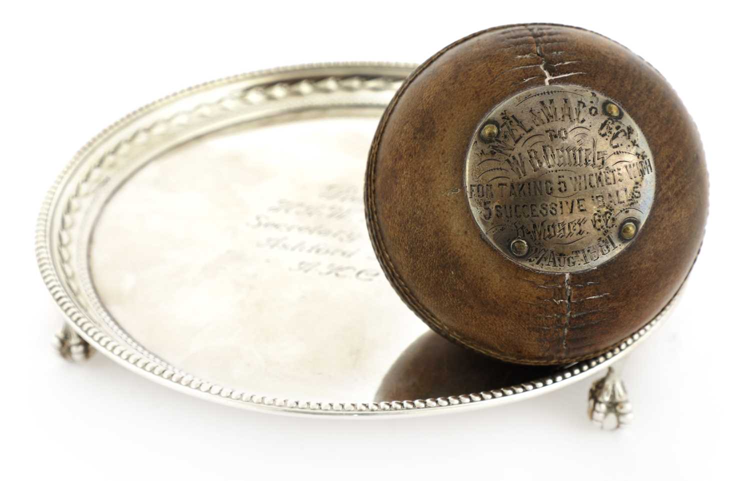 A Victorian silver-mounted cricket ball, - Image 4 of 4