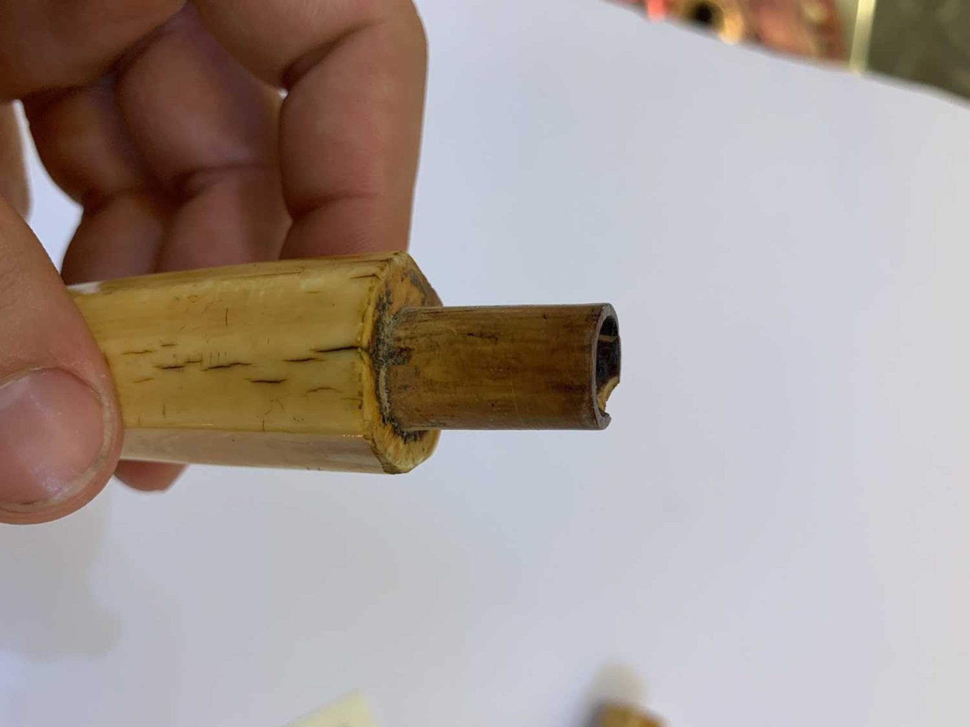 A rare mammoth ivory pipe, - Bild 20 aus 24