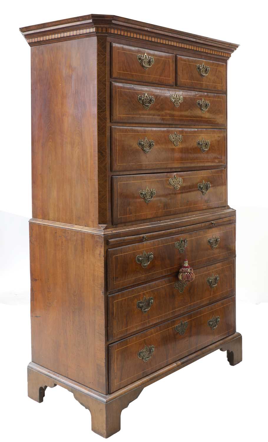 A George I walnut chest on chest, - Image 2 of 23
