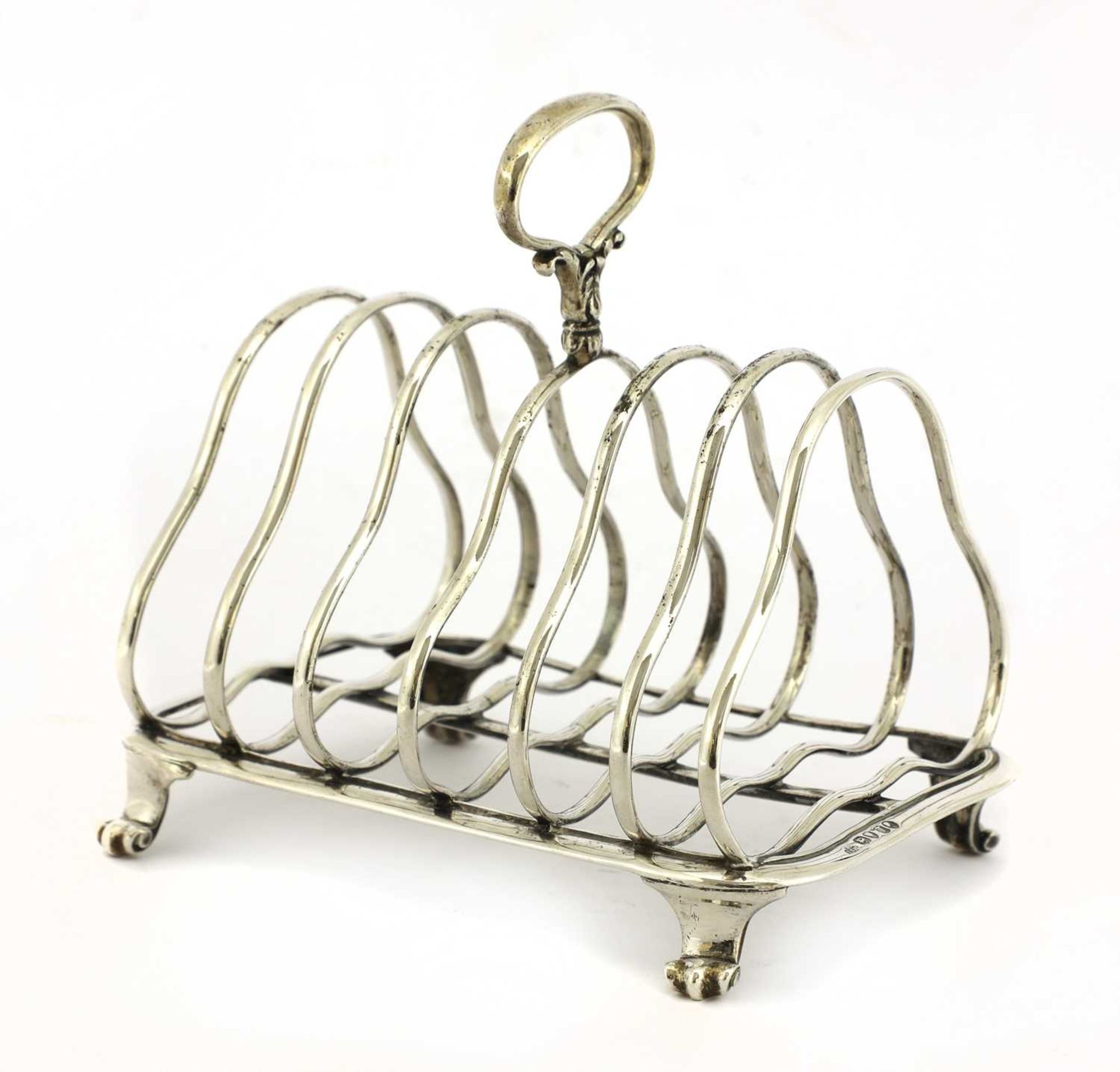 A Victorian six-division toast rack,