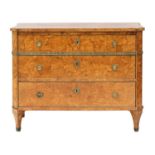 A Baltic burr walnut commode,