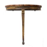 A satinwood, rosewood crossbanded and inlaid demi-lune console table