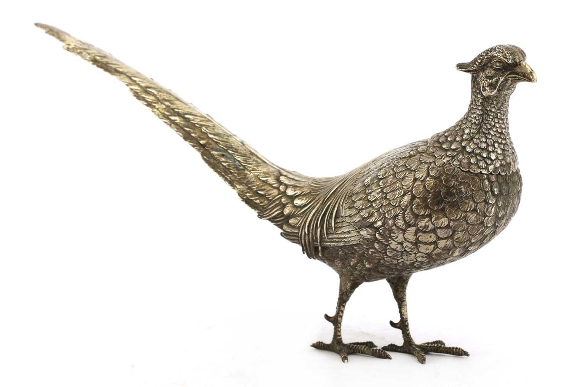 A large Continental silver model of a cock pheasant, - Bild 2 aus 15