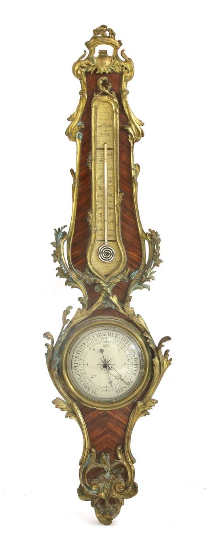 A French Louis XV-style kingwood barometer,