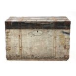 A large pine and painted naval trunk,