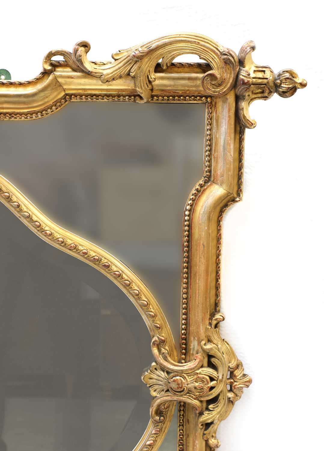 A large giltwood and gesso overmantel mirror, - Image 2 of 10