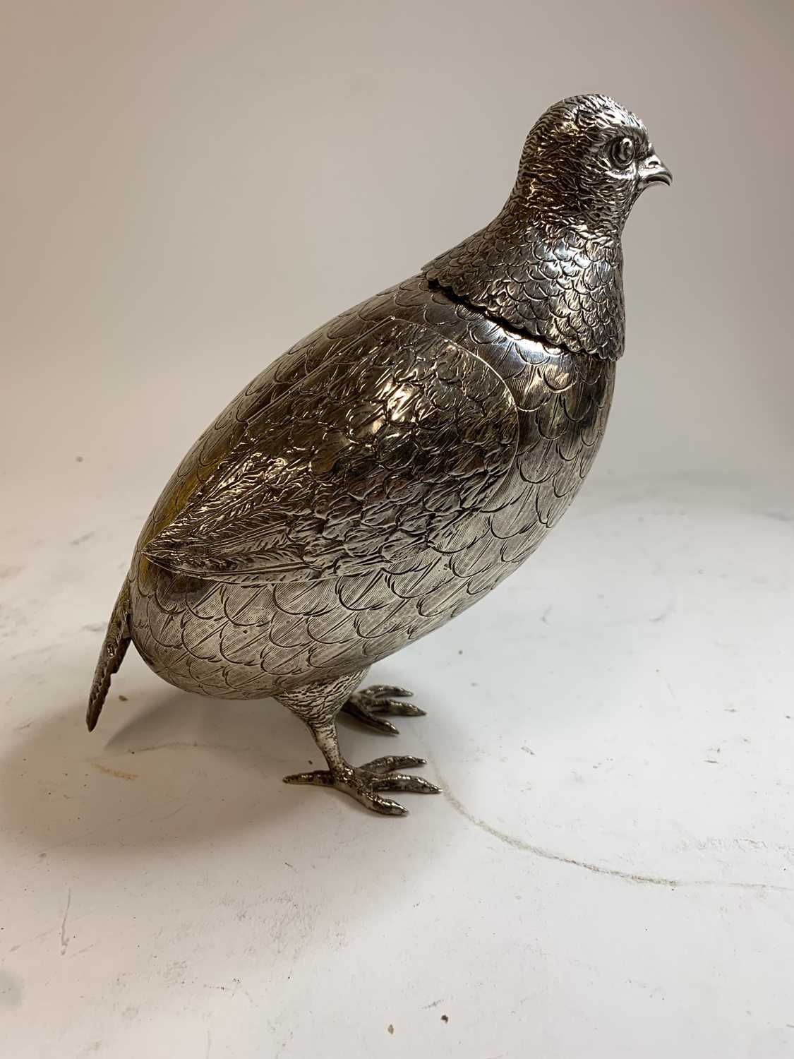 A large silver model of a partridge, - Image 11 of 17