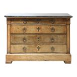 A French walnut commode,