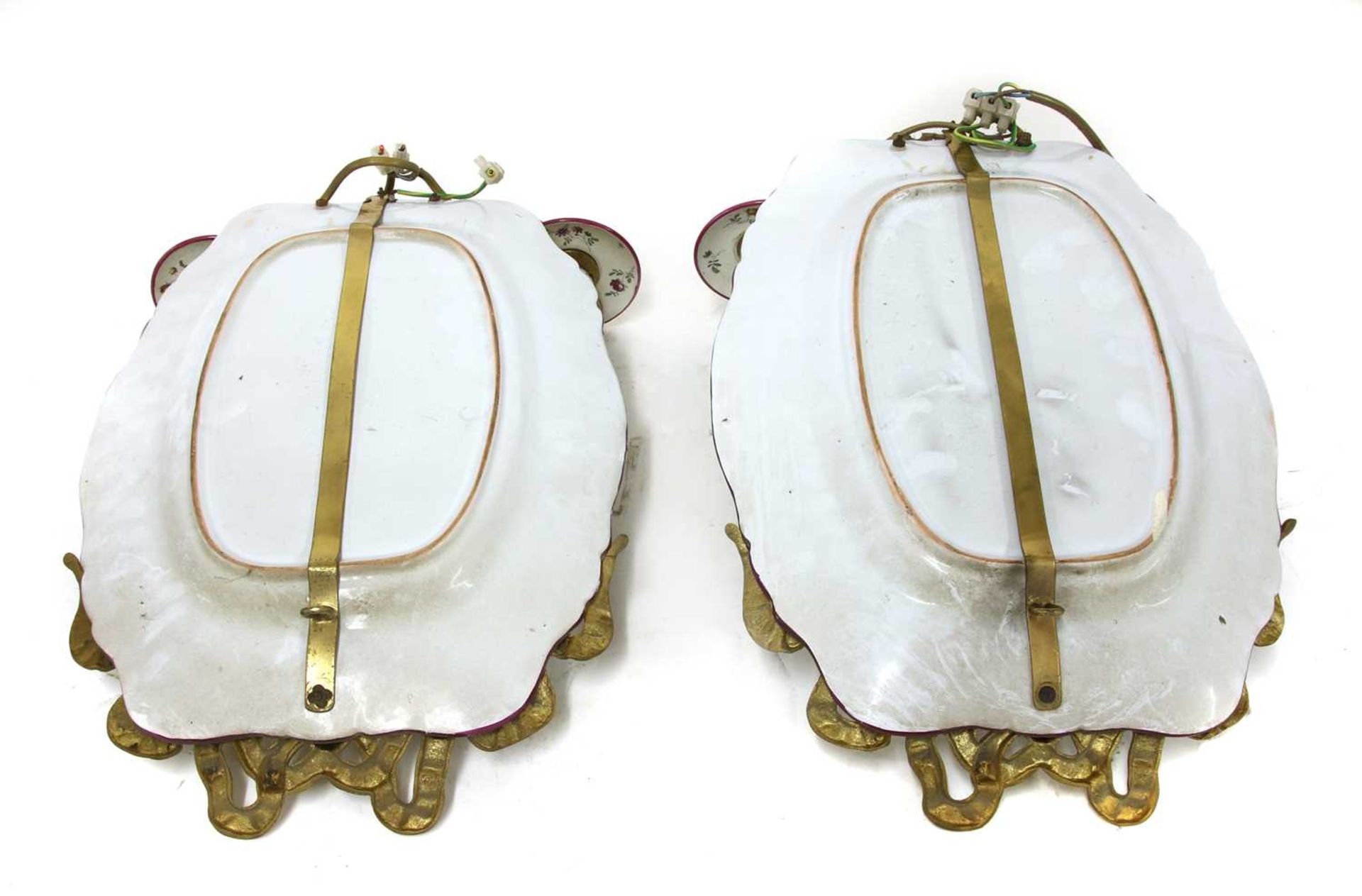 A pair of French faience wall lights, - Image 2 of 2
