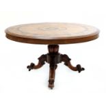 A Victorian walnut centre table,