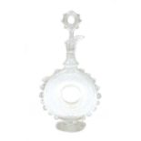 A Stourbridge glass ‘doughnut’ decanter,