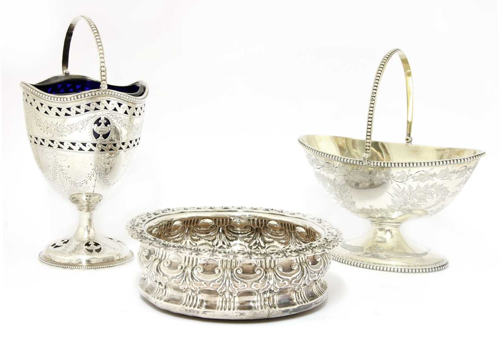 Two Victorian silver sugar baskets,