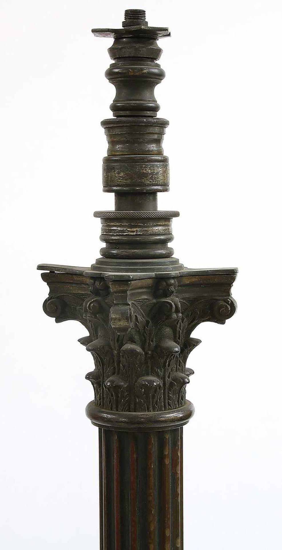 A near pair of brass Corinthian column standard lamps, - Image 2 of 34